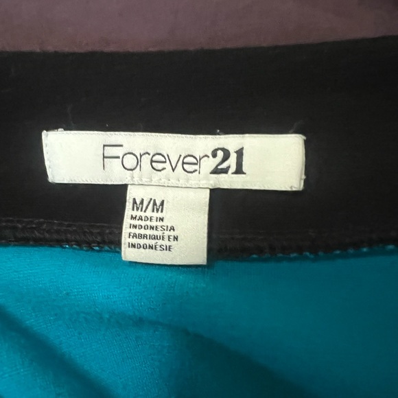 Blue and baby blue Block Colored forever 21 stretchy Medium mini Skirt - Picture 3 of 3